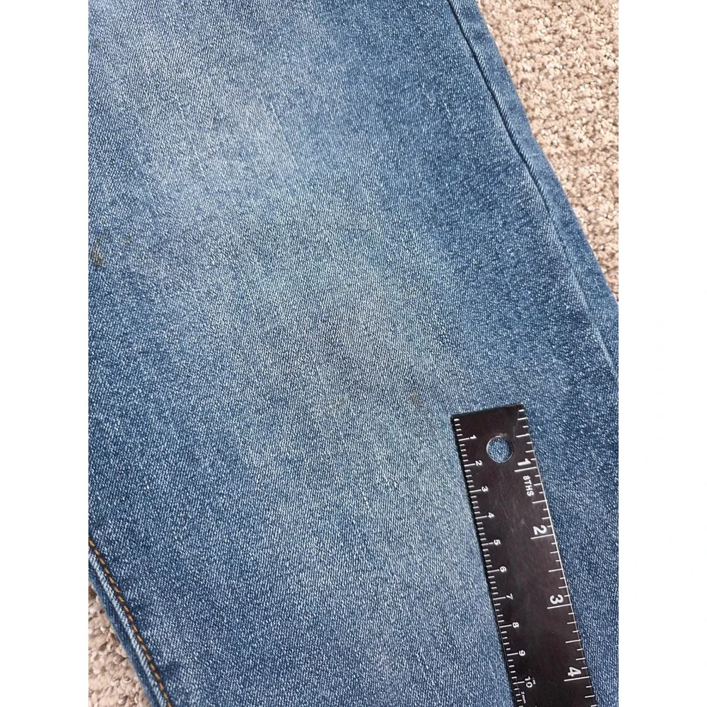 True Religion Ricky Relaxed Straight Jeans Mens 36x29 Blue Denim Red Stitching